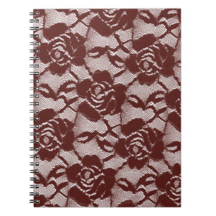 Cuaderno Burgundy Red Lace Floral