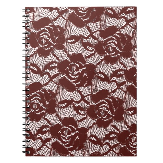 Cuaderno Burgundy Red Lace Floral (Frente)