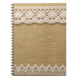 Cuaderno Burlap con encaje