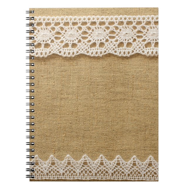 Cuaderno Burlap con encaje (Frente)