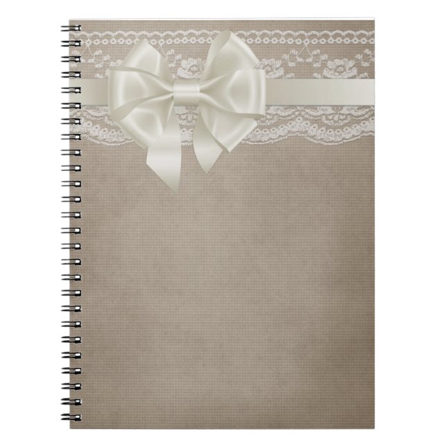 Cuaderno Burlap & Lace Rústico Vintage (Frente)