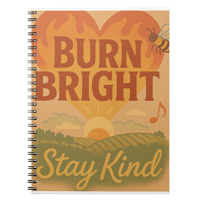 Cuaderno Burn Bright, Stay Kind (Frente)
