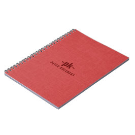 Cuaderno Burned red linen texture simple tan typography