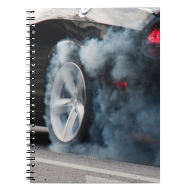 Cuaderno Burnout de coche negro (Frente)