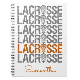 Cuaderno Burnt Orange Distressed Lacrosse Word