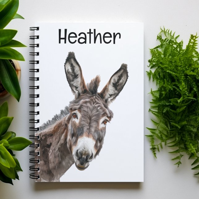 Cuaderno Burro Acuarela Mirando Personalizado  (Subido por el creador)