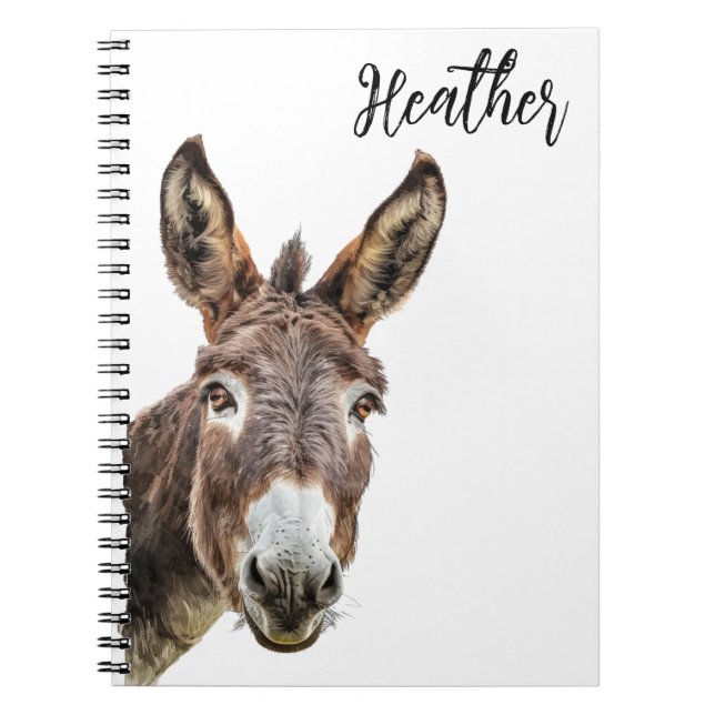 Cuaderno Burro de Acuarela Asomándose Personalizado (Frente)