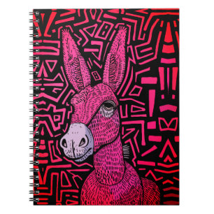 Cuaderno Burro Tribal de Neón – Arte de Pared Audaz y Psico