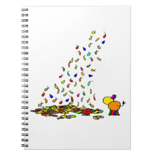 Cuaderno burro y hojas abstractas
