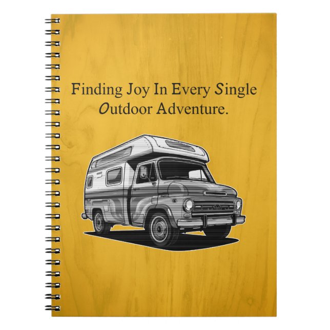 Cuaderno Buscador de aventuras al aire libre feliz explora (Frente)