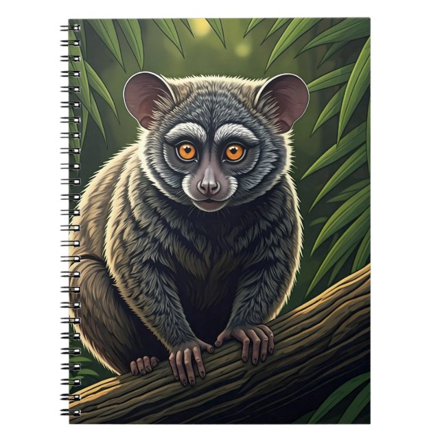 Cuaderno Bush Baby Perched on Jungle Branch (Frente)