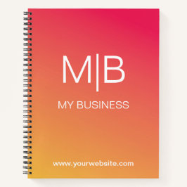 Cuaderno Business Pink Orange Gradient Monogram 