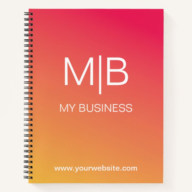 Cuaderno Business Pink Orange Gradient Monogram  (Anverso)
