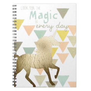 Cuaderno Busque el Magic Everyday Gold Unicorn