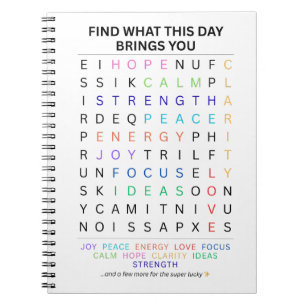 Cuaderno Búsqueda inspiradora de palabras - Palabras positi