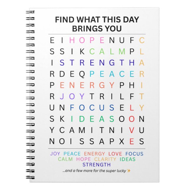 Cuaderno Búsqueda inspiradora de palabras - Palabras positi (Frente)