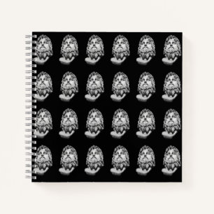 Cuaderno Busto de mármol grecorromano clásico en blanco y n