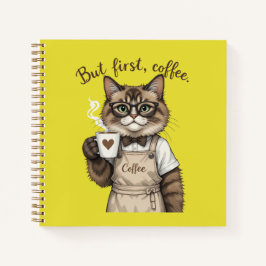 Cuaderno But First, Coffee Cat