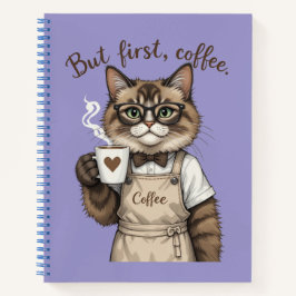 Cuaderno But First, Coffee Cat
