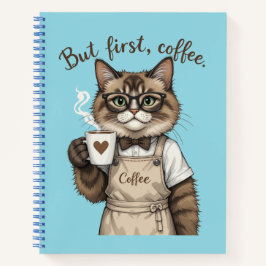 Cuaderno But First, Coffee Cat
