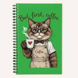 Cuaderno But First, Coffee Cat
