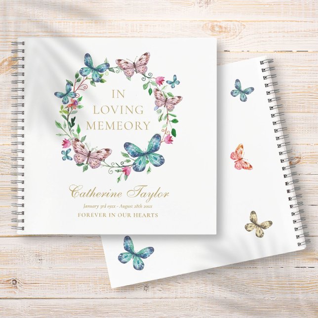 Cuaderno Butterflies Funeral Memorial Budget Guest Book (Butterflies Funeral Memorial Budget Guest Book)