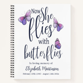 Cuaderno Butterflies Funeral Memorial Guest Book