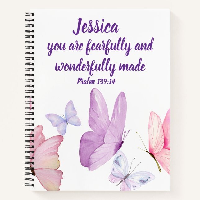 Cuaderno Butterfly Bible Verse Journal Notebook (Anverso)