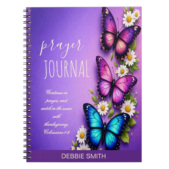 Cuaderno Butterfly Floral Personalized Prayer Journal (Frente)