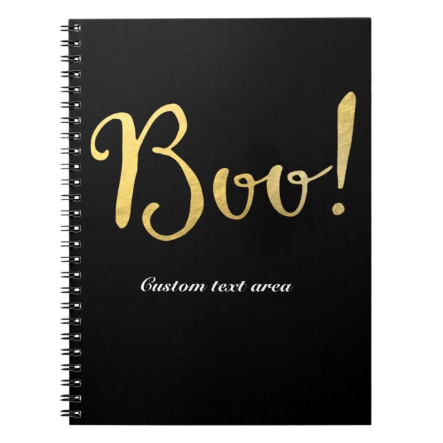 Cuaderno ¡Buuu! Aspecto de Halloween con lámina de oro fals (Frente)