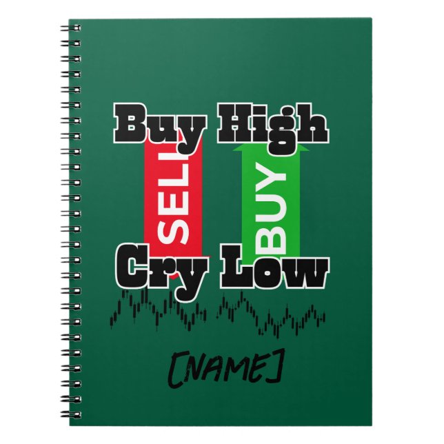 Cuaderno “Buy High Cry Low – Funny Forex Trader T-Shirt” (Frente)