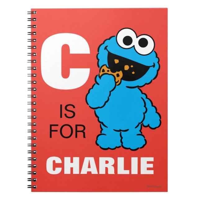 Cuaderno C es para Cookie Monster | Añadir su nombre (Frente)