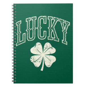 Cuaderno C trébol de la suerte vintage día de San Patricio 