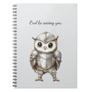 Cuaderno Caballero Búho con Armadura Brillante