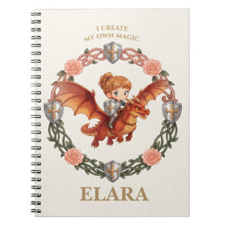 Cuaderno Caballero Caprichoso Niña y Dragón Primer Cumpleañ