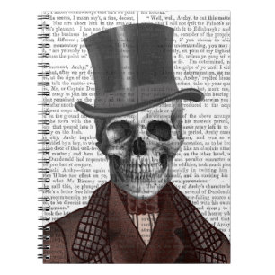 Cuaderno Caballero de Skeleton y sombrero superior