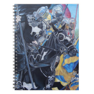 Cuaderno caballeros medievales montando a caballo arte hist