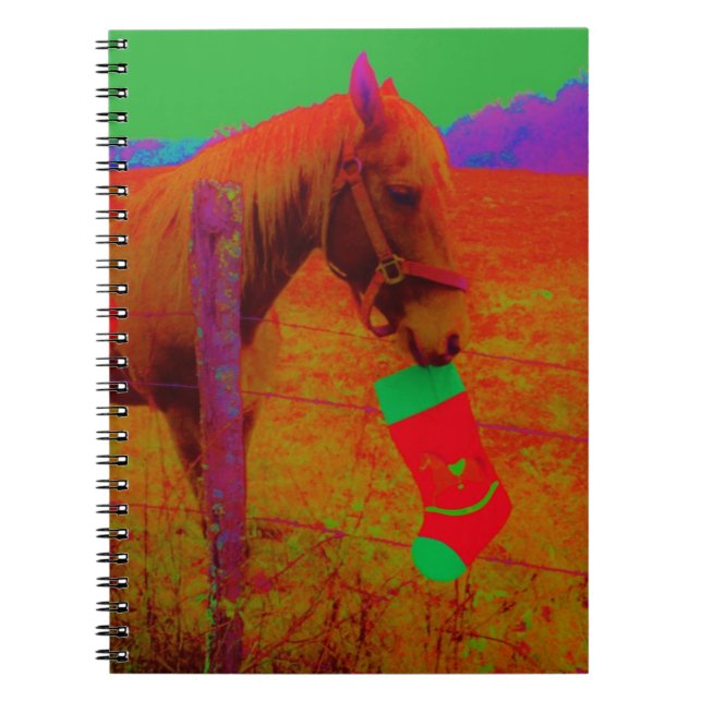 Cuaderno Caballo arcoiris navidades (Frente)