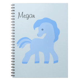 Cuaderno Caballo azul de dibujos animados lindo