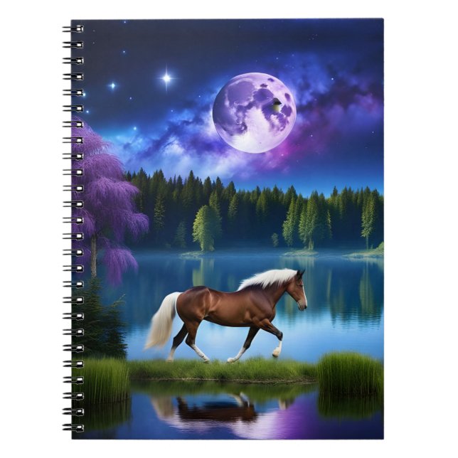 Cuaderno Caballo belga palomino bajo un cielo estrellado mo (Frente)