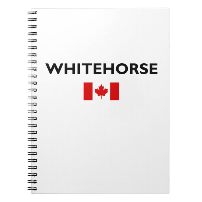 Cuaderno Caballo blanco Canadá Bandera canadiense color cla (Frente)
