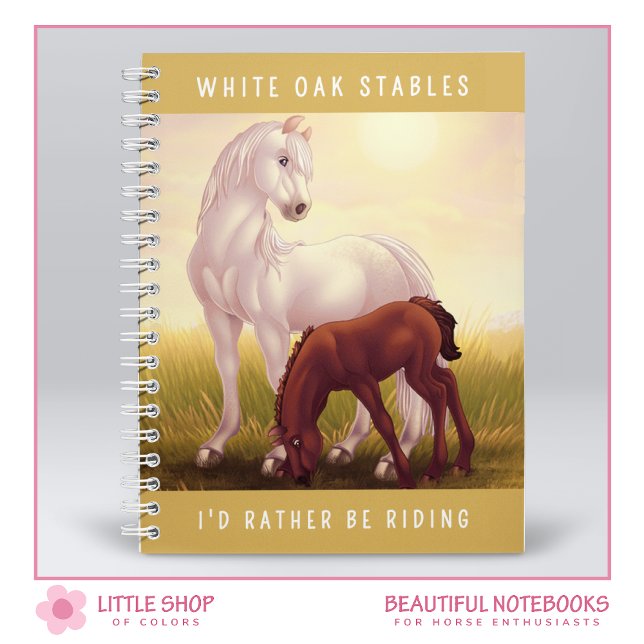 Cuaderno Caballo Blanco y Potro Personalizables (Subido por el creador)