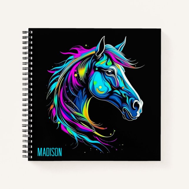 Cuaderno Caballo brillante y colorido (Anverso)