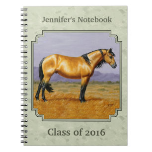 Cuaderno Caballo Buckskin Mustang Stallion Sage Green