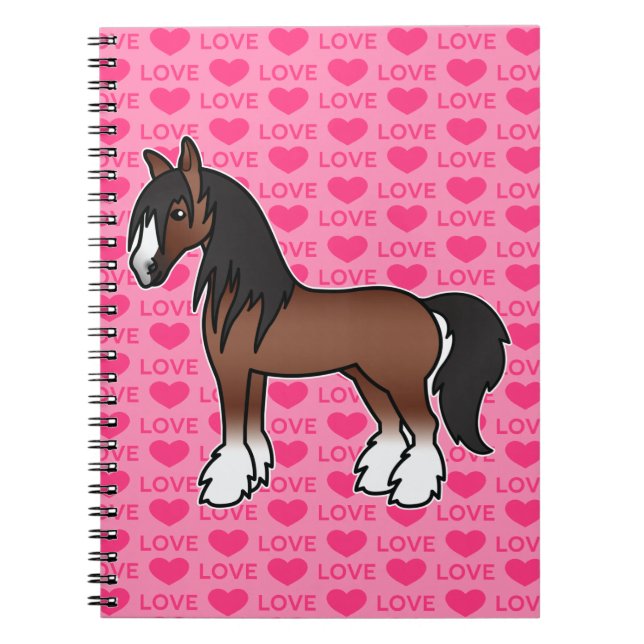Cuaderno Caballo Clydesdale Shire Vanner Gitano de Dibujos  (Frente)