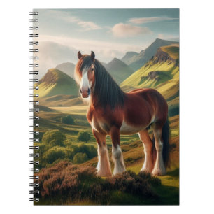 Cuaderno caballo Clydesdale tierras altas de Escocia
