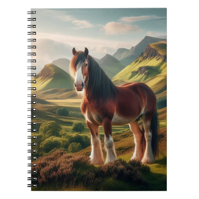 Cuaderno caballo Clydesdale tierras altas de Escocia (Frente)