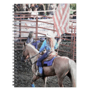 Cuaderno Caballo con bandera rodeo y gallina de vaca