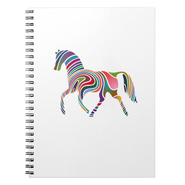 Cuaderno Caballo con rayas de color (Frente)