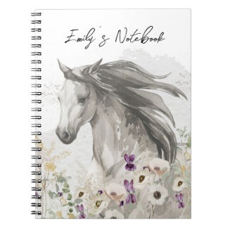 Cuaderno Caballo corriendo en un bloc de notas de campo de 